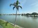 Scenic water view with a palm tree in the foreground and boats docked along the shoreline at 5935 30Th S Ave # 204, Gulfport, FL 33707