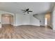 Bright living room with neutral walls, hardwood floors, and elegant architectural details at 6423 Seasound Dr, Apollo Beach, FL 33572