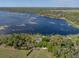 Beautiful aerial view of the lakefront property showcasing its natural setting at 18253 Townsend House Rd, Dade City, FL 33523
