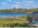 Spacious backyard featuring a private dock on a serene lake, perfect for relaxation at 18253 Townsend House Rd, Dade City, FL 33523