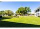 Expansive backyard featuring lush green grass, mature trees, and a well-maintained fence line, creating a private outdoor space at 21011 Picasso Ct # 101, Land O Lakes, FL 34637