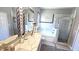 Beautiful bathroom with large vanity, walk in shower, and soaker tub with stylish tile at 25631 Bruford Blvd, Land O Lakes, FL 34639