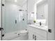 Contemporary bathroom featuring a glass shower, vanity, and modern fixtures at 2608 W Saint Joseph St # 2, Tampa, FL 33607
