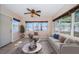 Bright living room showcasing large windows, neutral decor, and stylish furnishings at 2707 Morningside Dr, Clearwater, FL 33759