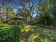 Lush green backyard with mature landscaping and tree coverage at 2806 Forest Club Dr, Plant City, FL 33566