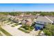 Aerial view of a quiet residential street lined with well-maintained homes and green lawns at 2991 Covewood Pl, Clearwater, FL 33761