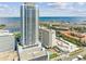 Elevated view of an area featuring a tall condo building and a large hotel nearby at 301 1St S St # 1206, St Petersburg, FL 33701