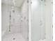 Contemporary shower with glass door and modern fixtures, offering a spa-like experience at 301 1St S St # 1206, St Petersburg, FL 33701