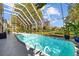 Screened pool area with mature landscaping and an inviting outdoor swimming pool at 3114 Bluff Blvd, Holiday, FL 34691