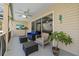 This screened porch features plenty of space for seating and enjoying the outdoors at 3114 Bluff Blvd, Holiday, FL 34691