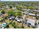 Overhead view of a quiet neighborhood with mature trees and well-maintained properties at 4027 Benson N Ave, St Petersburg, FL 33713