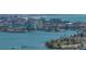 Aerial view showcasing the property's location on the water, waterfront city and docks at 7910 Sun Island S Dr # 301, South Pasadena, FL 33707