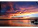 Captivating sunset view over the tranquil water, featuring vibrant colors and a serene atmosphere by the dock at 116 Shore Drive Pl, Oldsmar, FL 34677