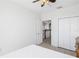 Bedroom featuring a closet, bed, and chest of drawers at 17821 Gulf Blvd # B, Redington Shores, FL 33708