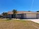 Charming single-story home featuring a two-car garage, screened entry, and well-maintained front yard with palm trees at 26 Clintwood Ave, Englewood, FL 34223