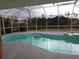 Private backyard oasis with a sparkling pool and a relaxing hot tub, enclosed with a screen at 26 Clintwood Ave, Englewood, FL 34223