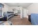 This bedroom boasts a mirrored closet and a ceiling fan, enhancing the sense of space and comfort at 3442 Beech Trl, Clearwater, FL 33761
