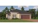 Inviting home featuring a two-car garage, manicured lawn, and neutral color palette at 11861 Sparkling Topaz Cv, Parrish, FL 34219