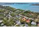 Impressive aerial shot highlights waterfront homes surrounded by beautiful trees and scenic water views at 1433 Park N St, St Petersburg, FL 33710