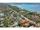 Overhead view of luxury homes nestled among mature trees, with waterfront access and scenic views at 1433 Park N St, St Petersburg, FL 33710