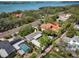 Wonderful aerial view of property with lush landscaping, long drive, and close to the Bay at 1433 Park N St, St Petersburg, FL 33710