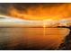 Beautiful waterfront view with vibrant sunset colors reflecting on the calm water at 1521 San Helen Dr, Dunedin, FL 34698