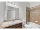 Bathroom featuring a bathtub, toilet, and single vanity at 4081 71St N Ter, Pinellas Park, FL 33781