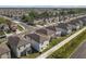 Wide aerial perspective of a residential neighborhood showcasing neat landscaping and contemporary home designs under clear skies at 7229 Spring Snowflake Ave, Tampa, FL 33619
