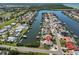 Gorgeous aerial view of waterfront homes in a desirable neighborhood with boating access at 902 Chipaway Dr, Apollo Beach, FL 33572