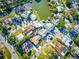 Stunning aerial view of waterfront homes nestled along the tranquil canal waters at 2096 Church Creek Pt, Largo, FL 33774