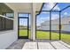 Covered patio with pavers, offering an outdoor living space with views of the backyard at 2832 Marrakesh Ln, Sarasota, FL 34234