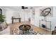 Living room showcasing contemporary decor, neutral color palette, and lots of light at 3352 Honeymoon Ln, Holiday, FL 34691