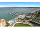Panoramic aerial view of a waterfront community with a marina, pool, and club house at 6140 Sun Blvd # 7, St Petersburg, FL 33715