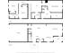 Black and white floor plan showcasing the layout of the home including bedrooms, bathrooms, kitchen, and living areas at 6732 Rocky Park St, Tampa, FL 33625