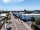 Street view of downtown area with shops, restaurants, and palm-lined sidewalks on a sunny day at 8711 Blind Pass Rd # 207A, St Petersburg, FL 33706