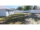 Large backyard with partial fencing, offering ample space for gardening and recreation at 105 2Nd Ne Ave, Lutz, FL 33549