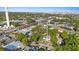 Aerial view of home at 108 S Lincoln Ave Tampa, FL, with a view of the city skyline in the background at 108 S Lincoln Ave, Tampa, FL 33609