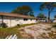 Backyard of the house features a gravel section, overgrown grass, and exterior back door at 1591 N Dakota Ne Ave, St Petersburg, FL 33703