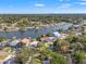 Aerial shot showcasing the waterfront property's location and neighborhood at 292 Sunlit Cove Ne Dr, St Petersburg, FL 33702