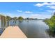 Dock view captures the serenity of waterfront living, complete with boat access and picturesque scenery at 292 Sunlit Cove Ne Dr, St Petersburg, FL 33702