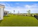 Large, well-manicured backyard with lush green grass and landscaping at 34024 White Fountain Ct, Wesley Chapel, FL 33545