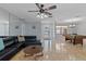 Entertainment space with pool table, ceramic tile floor, and neutral wall paint at 4219 Summerdale Dr, Tampa, FL 33624
