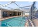Backyard pool and covered patio creating an ideal outdoor living space with clear blue skies at 4219 Summerdale Dr, Tampa, FL 33624