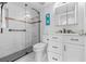 Bathroom features updated vanity, a glass-enclosed shower with tiled walls, and modern fixtures at 4460 Fairways Blvd # 401, Bradenton, FL 34209