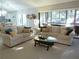 Comfortable living room with neutral decor, vaulted ceiling, and access to a sunroom at 700 Starkey Rd # 821, Largo, FL 33771