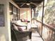 Inviting screened patio with comfortable wicker furniture and a relaxing atmosphere at 700 Starkey Rd # 821, Largo, FL 33771