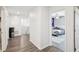 Bright bedroom with ceiling fan, carpet, and closet shown from hall at 11218 Sage Canyon Dr, Riverview, FL 33578