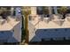 Aerial view of a townhome featuring neutral colors, well maintained landscaping, and a community layout at 19227 Stone Hedge Dr, Tampa, FL 33647