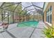 Large screened-in pool surrounded by lush landscaping and ample patio space at 3217 Partridge Point Trl, Valrico, FL 33596
