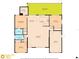 Detailed floor plan showcasing layout with living room, kitchen, bedrooms, porch, and labeled room dimensions at 3553 Delta Pl, Holiday, FL 34691